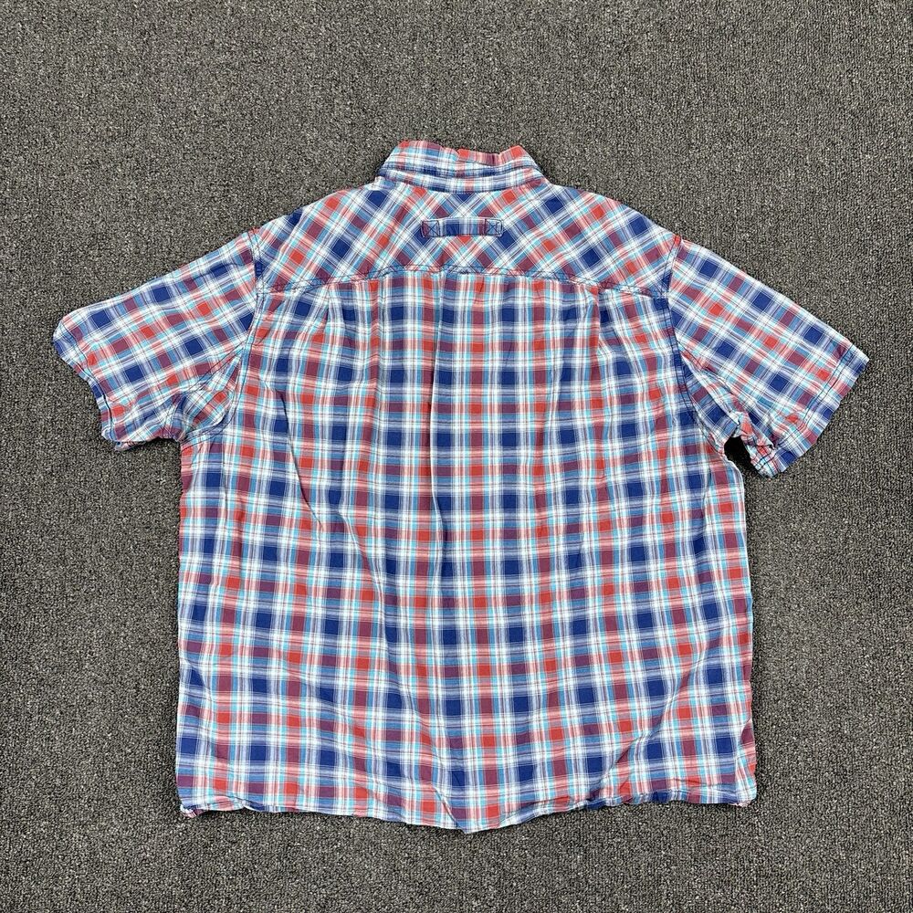 Duluth Trading Co Relaxed Fit Plaid Short Sleeve Button Down Shirt Size Large - Picture 4 of 5